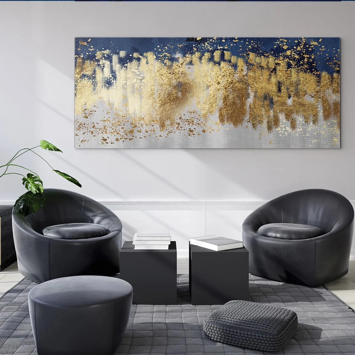 Glasbild - Bild auf glas - Moderne Komposition mit Glanz - 100x40 cm