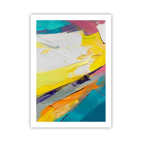 Poster - Ein abstraktes Gemälde mit dynamischen Farben in hellen Tönen. - 50x70cm - Die Anatomie des Lichts - Moderne Wanddekoration für Wohnzimmer und Schlafzimmer ARTTOR