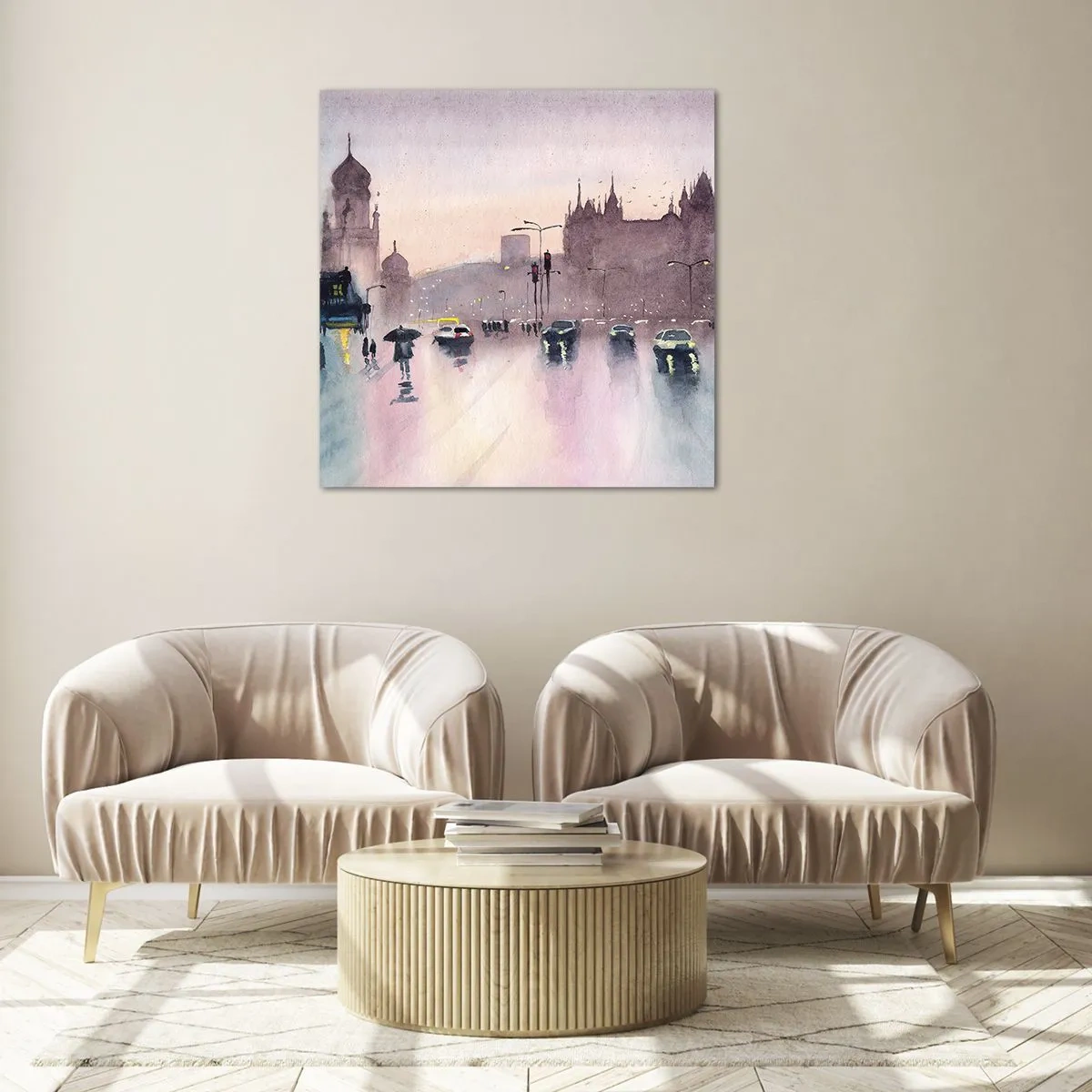 Glasbild - Bild auf glas - Im regnerischen Dunst - 60x60 cm