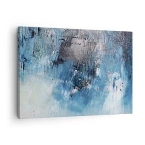Bild auf Leinwand - Leinwandbild - Abstrakte Pinselstriche in Blautönen - 70x50cm - Rhapsodie in Blau - Moderne Wanddekoration für Wohnzimmer und Schlafzimmer ARTTOR