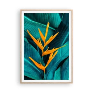 Poster in einem Rahmen aus heller Eiche - Eden-Blume - 70x100 cm
