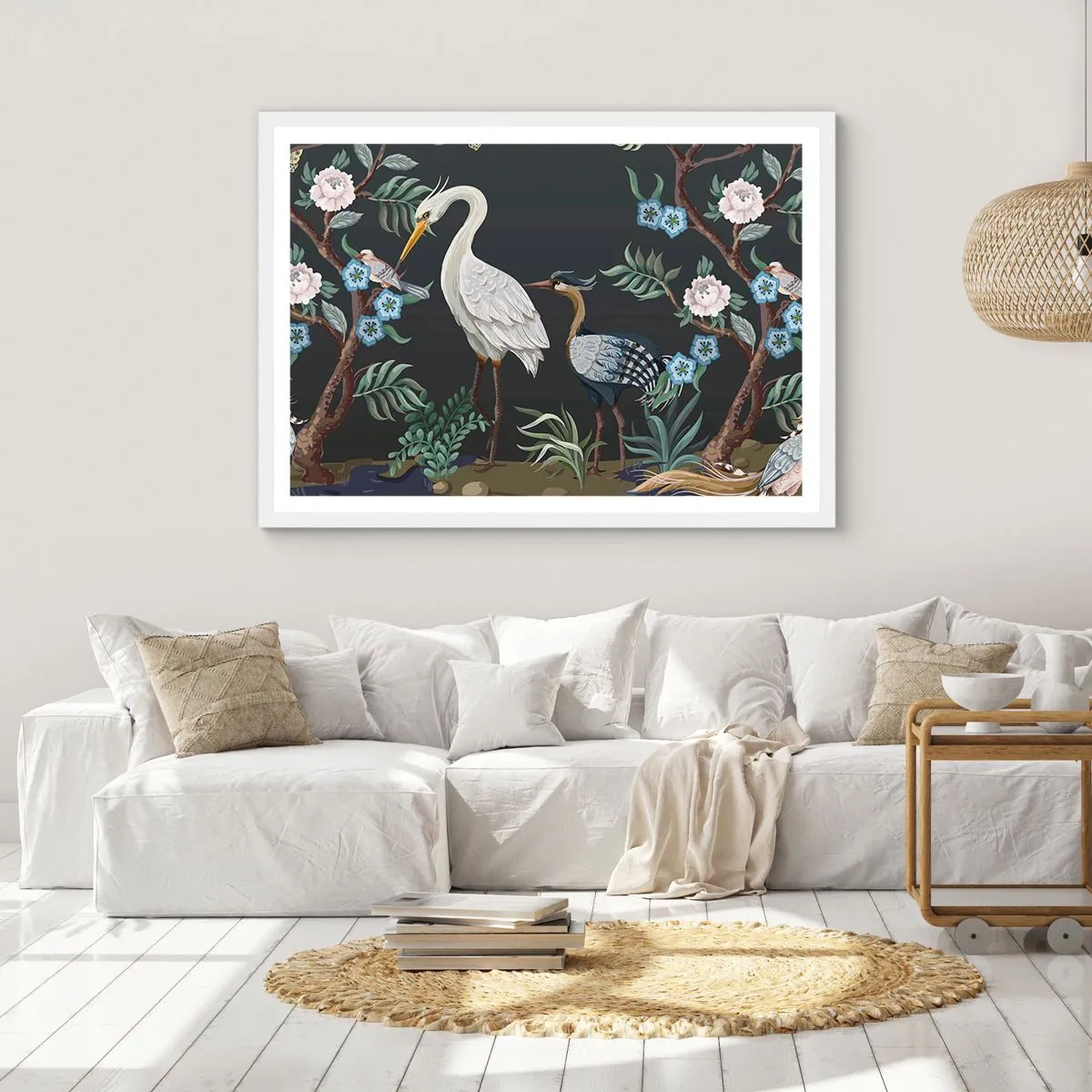 Poster in einem weißen Rahmen - Vogelparade - 40x30 cm