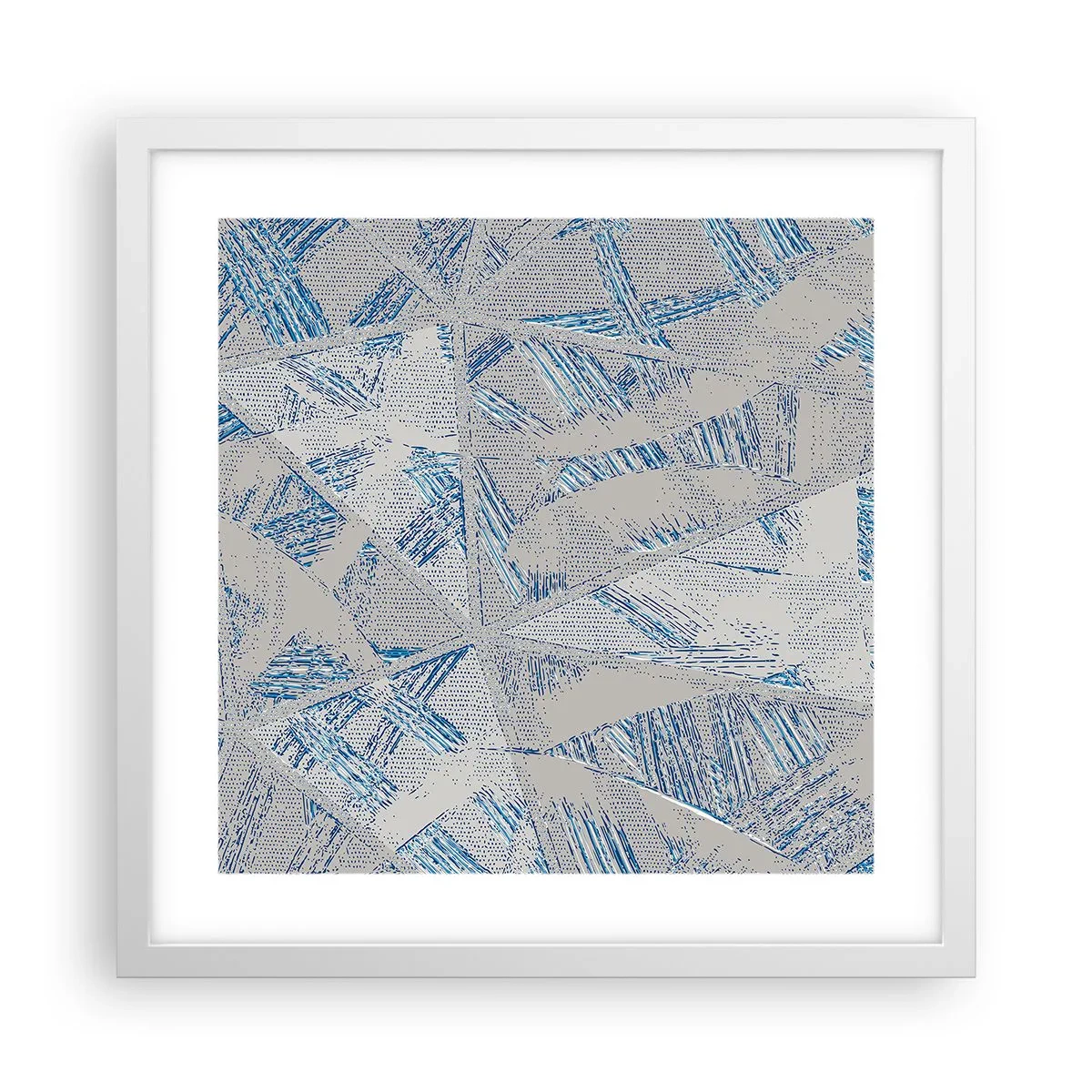 Poster in einem weißen Rahmen - In einem blaugrauen Labyrinth - 40x40 cm