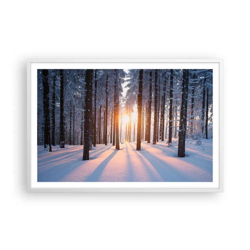 Poster in einem weißen Rahmen - Ganz klar schwarz auf weiß - 91x61 cm