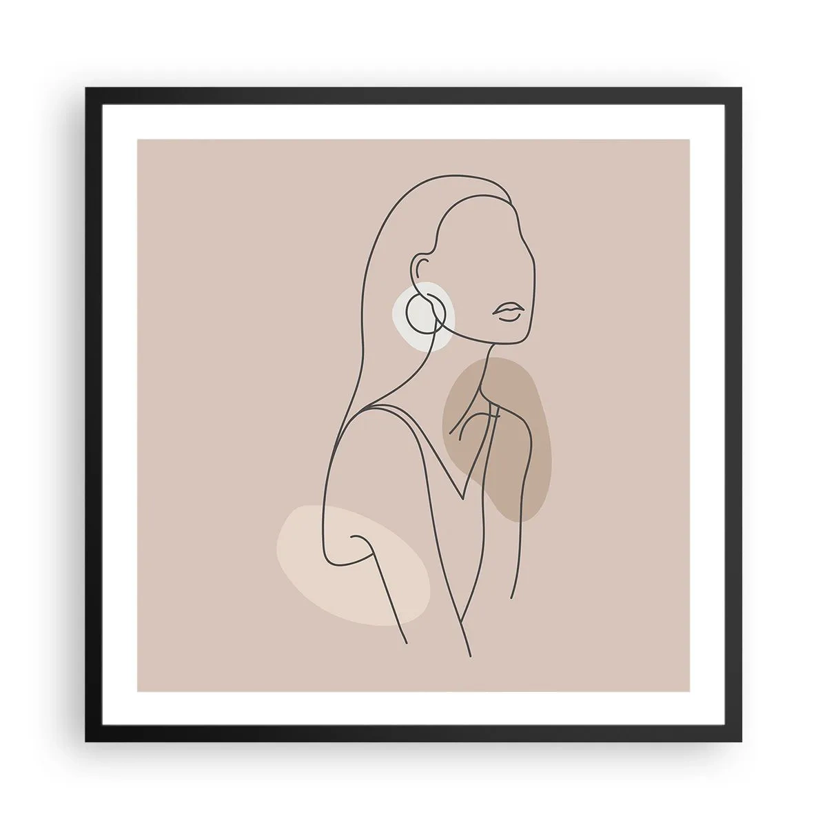 Poster in einem schwarzem Rahmen - Mädchenhafte Ikone - 60x60 cm