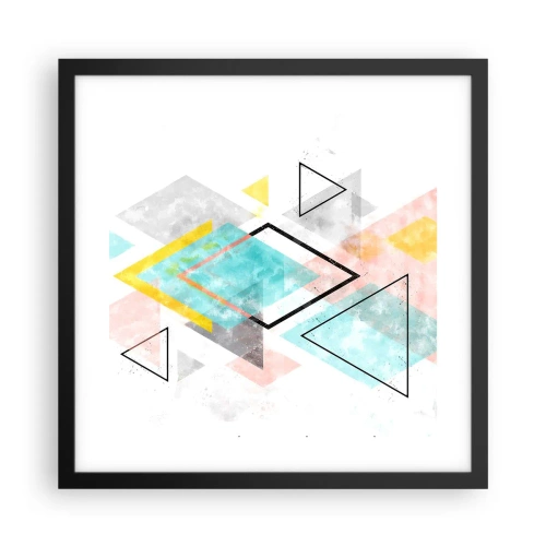 Poster in einem schwarzem Rahmen - Geometrisches Spiel - 40x40 cm