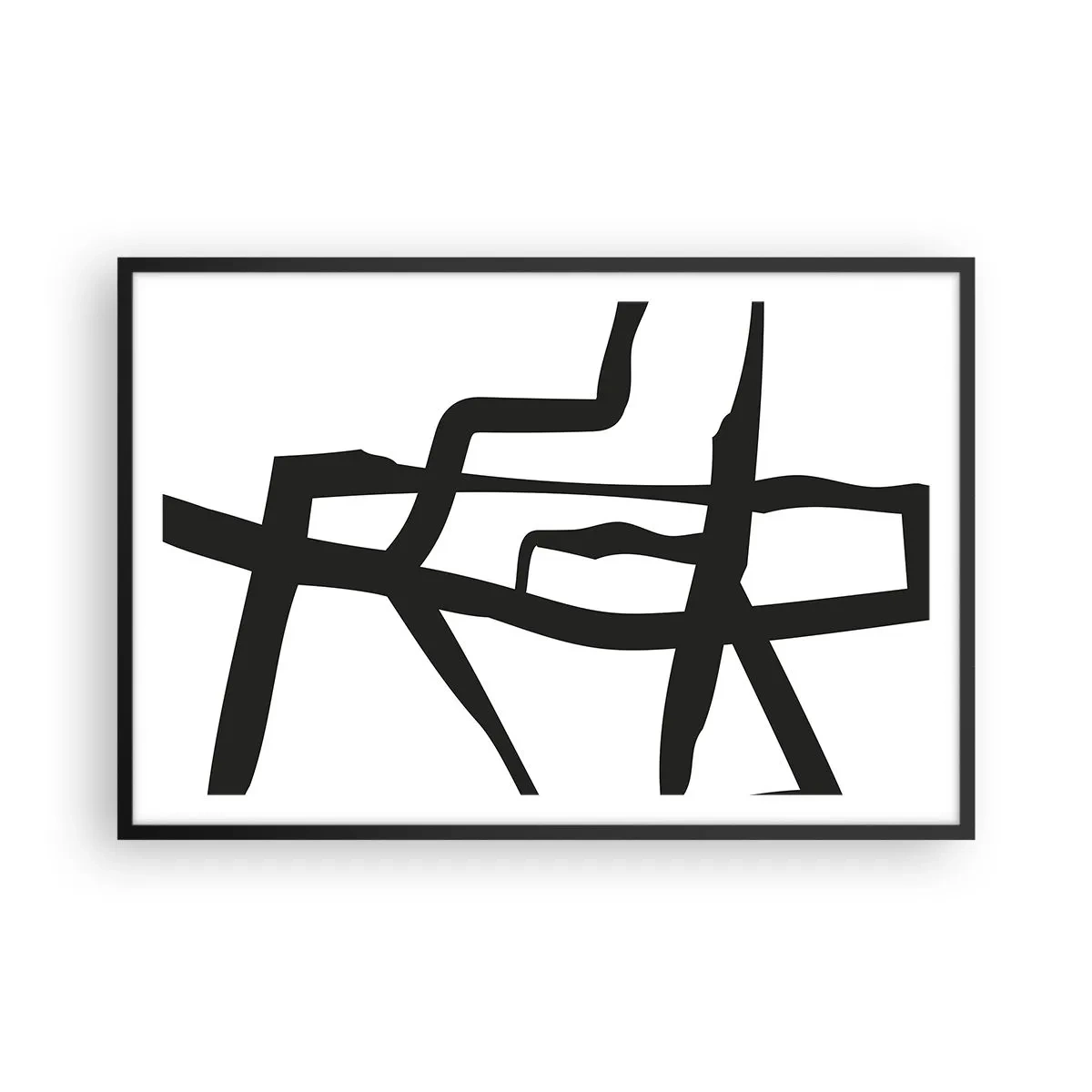 Poster in einem schwarzem Rahmen - Schwarz-Weiß-Design - 91x61 cm