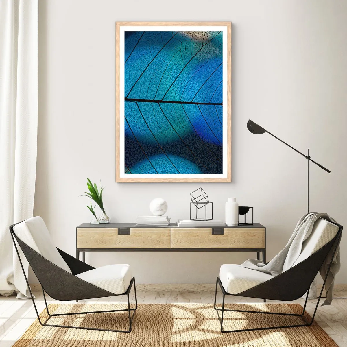 Poster in einem Rahmen aus heller Eiche - Komplizierte Konstruktion - 50x70 cm