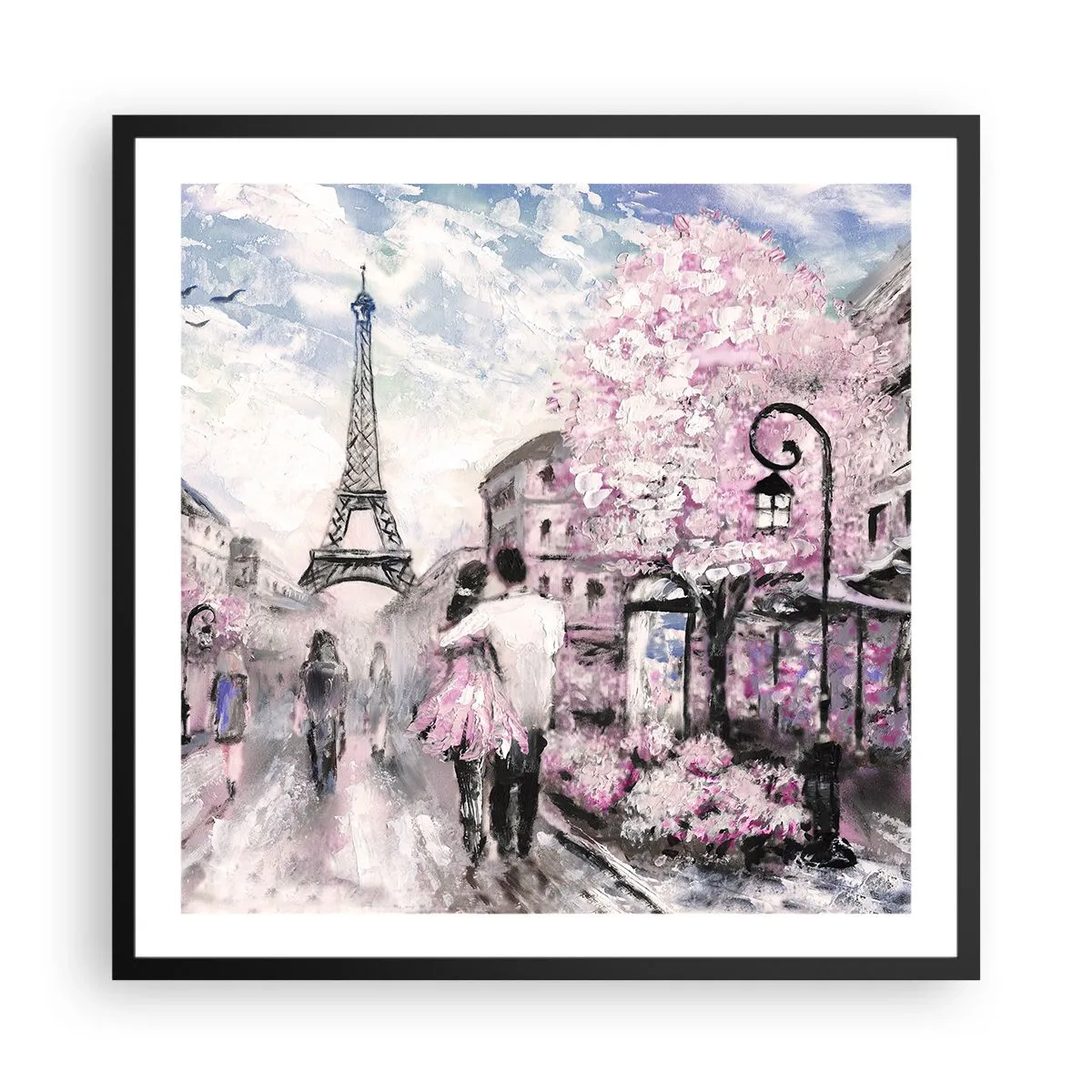 Poster in einem schwarzem Rahmen - Wie man sich verlieben kann, ist nur in ... - 60x60 cm