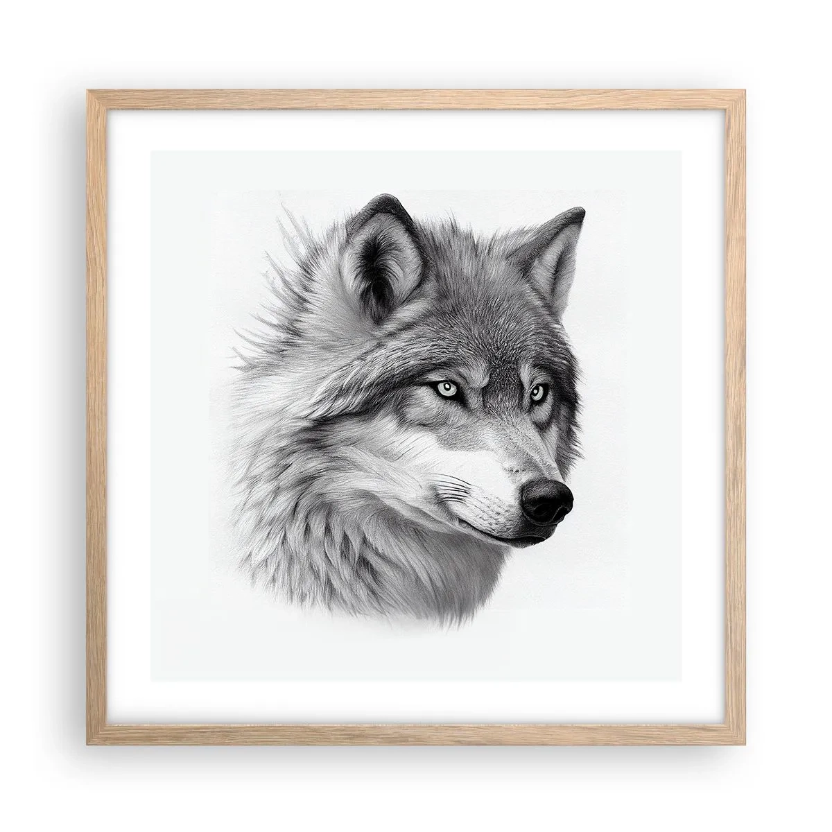 Poster in einem Rahmen aus heller Eiche - Alpha – ohne Zweifel - 50x50 cm