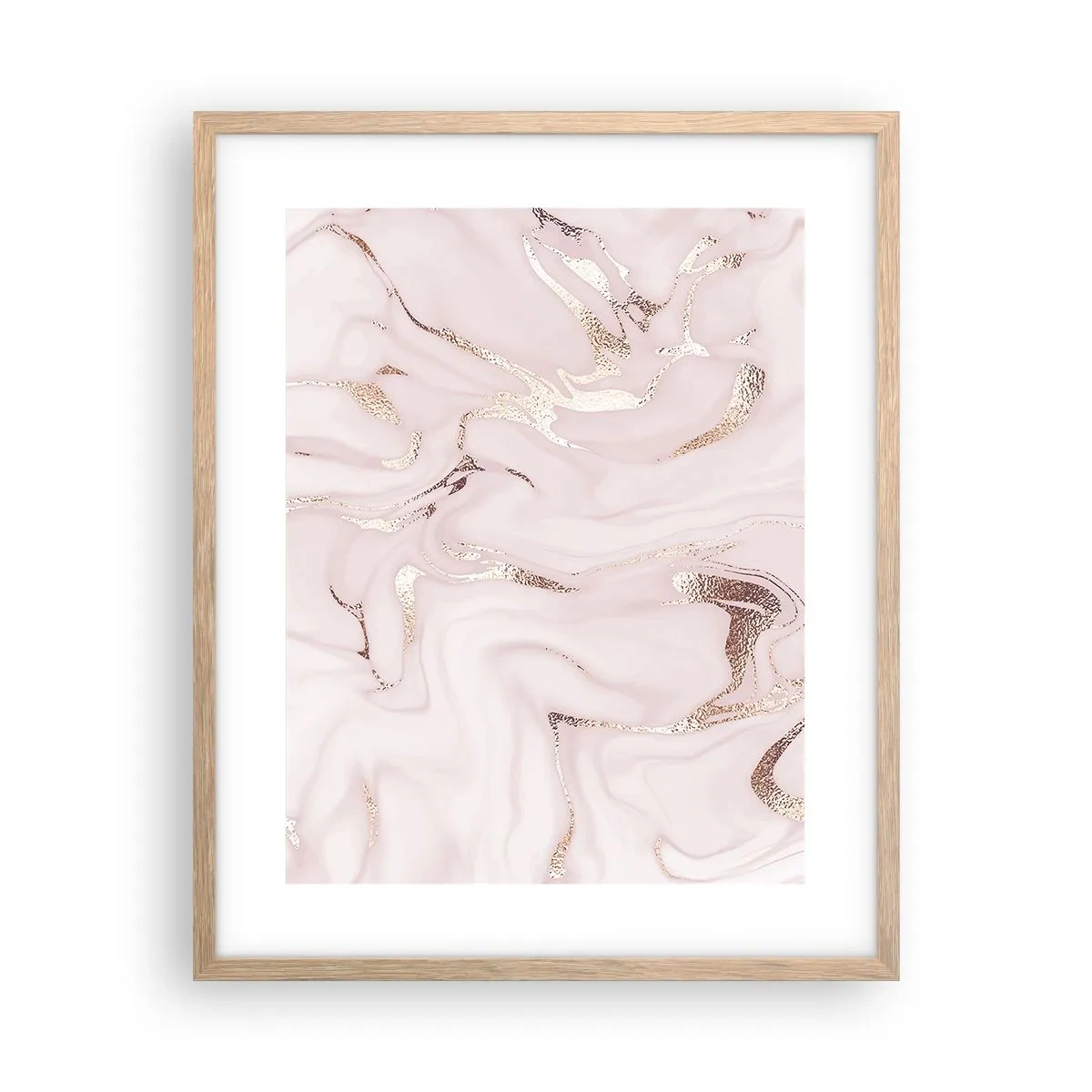 Poster in einem Rahmen aus heller Eiche - In einem rosa Schal - 40x50 cm