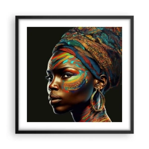 Poster in einem schwarzem Rahmen - Afrikanische Königin - 50x50 cm
