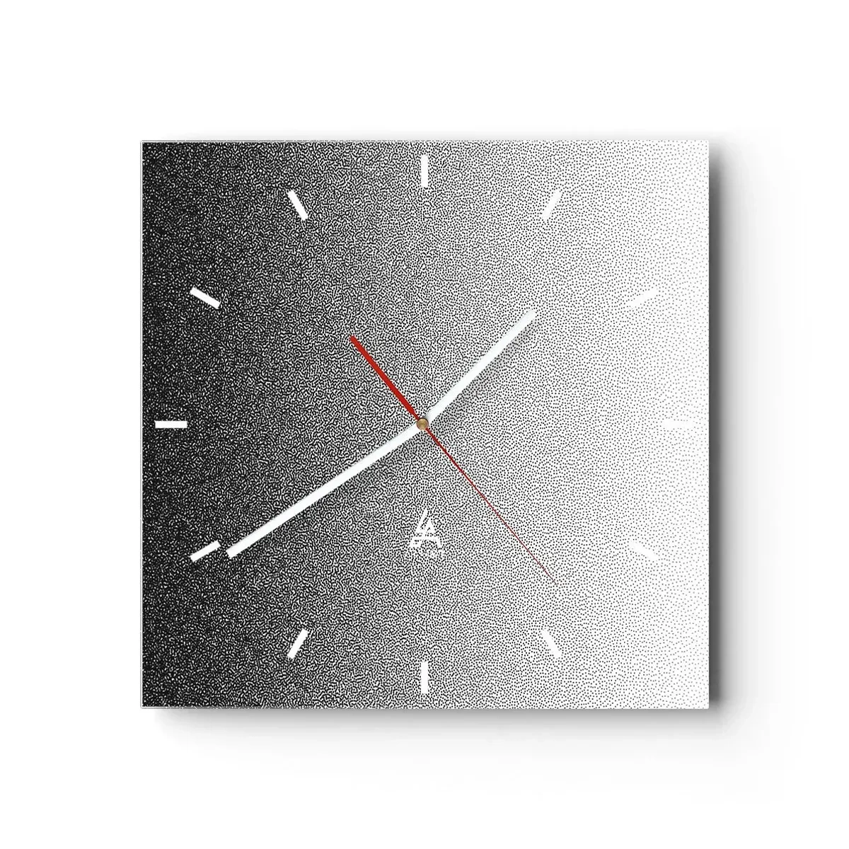 Wanduhr - Glasuhr - Minimalistischer Schwarz-Weiß-Farbverlauf im Punkt - 30x30cm - Dem Licht entgegen - Moderne Wanddekoration für Wohnzimmer und Schlafzimmer ARTTOR