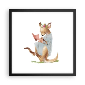 Poster in einem schwarzem Rahmen - Lies mir vor Mama - 40x40 cm