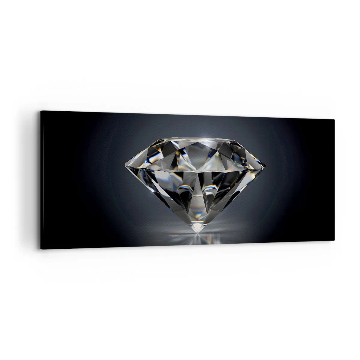 Bild auf Leinwand - Leinwandbild - Eine künstlerische Interpretation eines Diamanten auf dunklem Hintergrund - 120x50cm - Beste Freundin - Moderne Wanddekoration für Wohnzimmer und Schlafzimmer ARTTOR