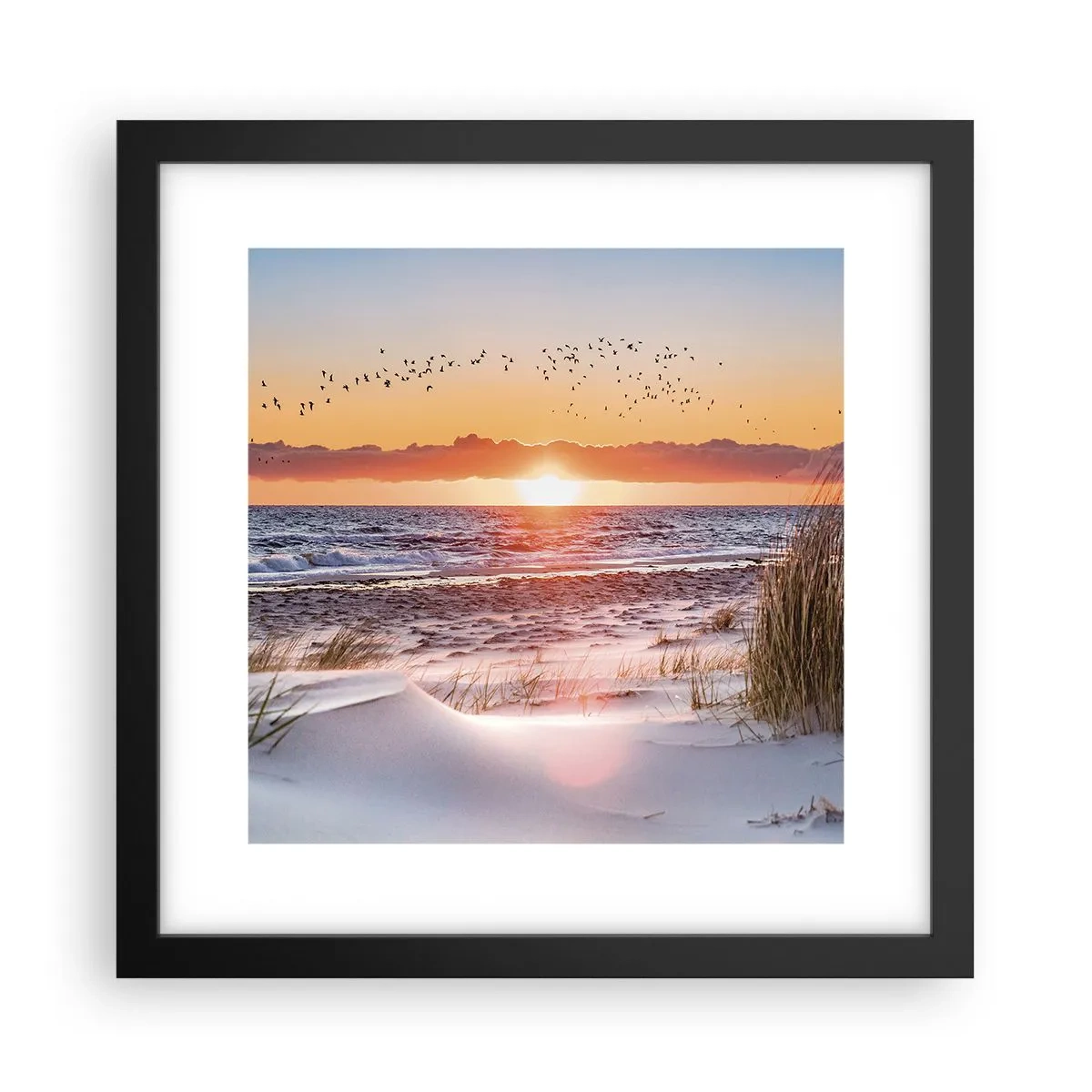 Poster in einem schwarzem Rahmen - Horizontale Landschaft - 30x30 cm