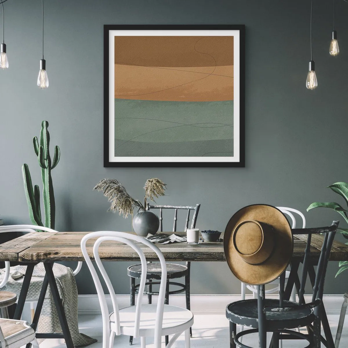 Poster in einem schwarzem Rahmen - Horizontale Komposition - 60x60 cm