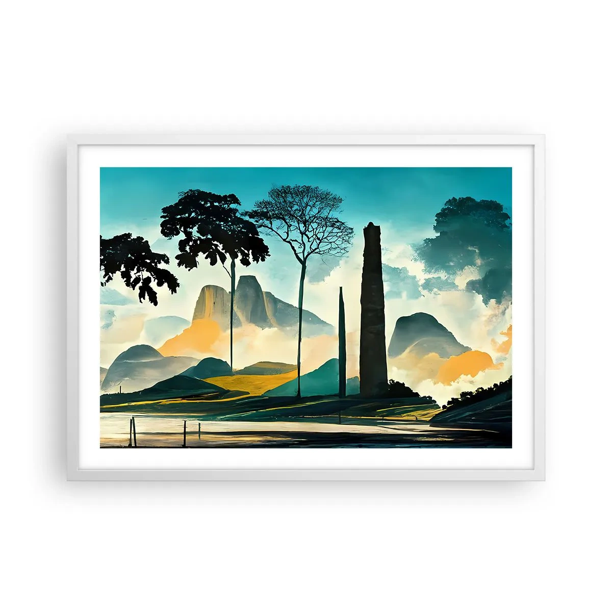 Poster in einem weißen Rahmen - Immer höher und höher - 70x50 cm