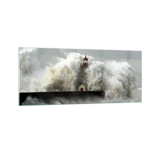 Glasbild - Bild auf glas - Die Wut des Ozeans - 100x40 cm