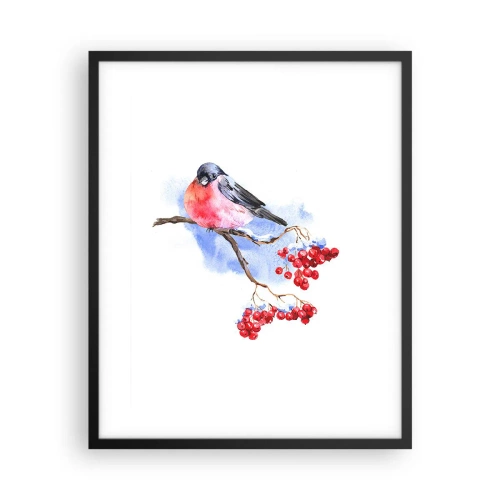 Poster in einem schwarzem Rahmen - Winter in Farbe - 40x50 cm