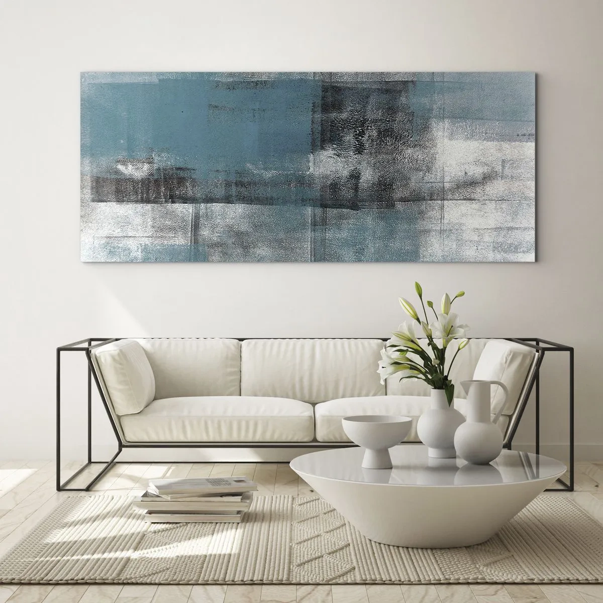 Glasbild - Bild auf glas - Wasser und Luft - 100x40 cm