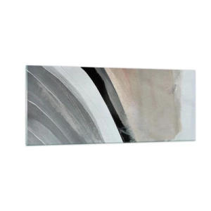 Glasbild - Bild auf glas - Komposition: Bogen aus Schwarz und Grau - 100x40 cm