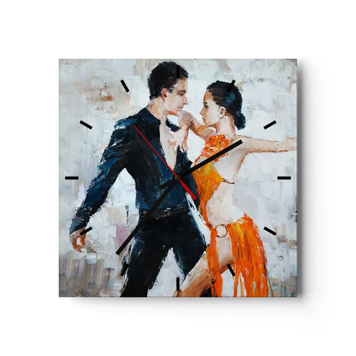 Wanduhr - Glasuhr - Schmutziges Tanzen - 40x40 cm