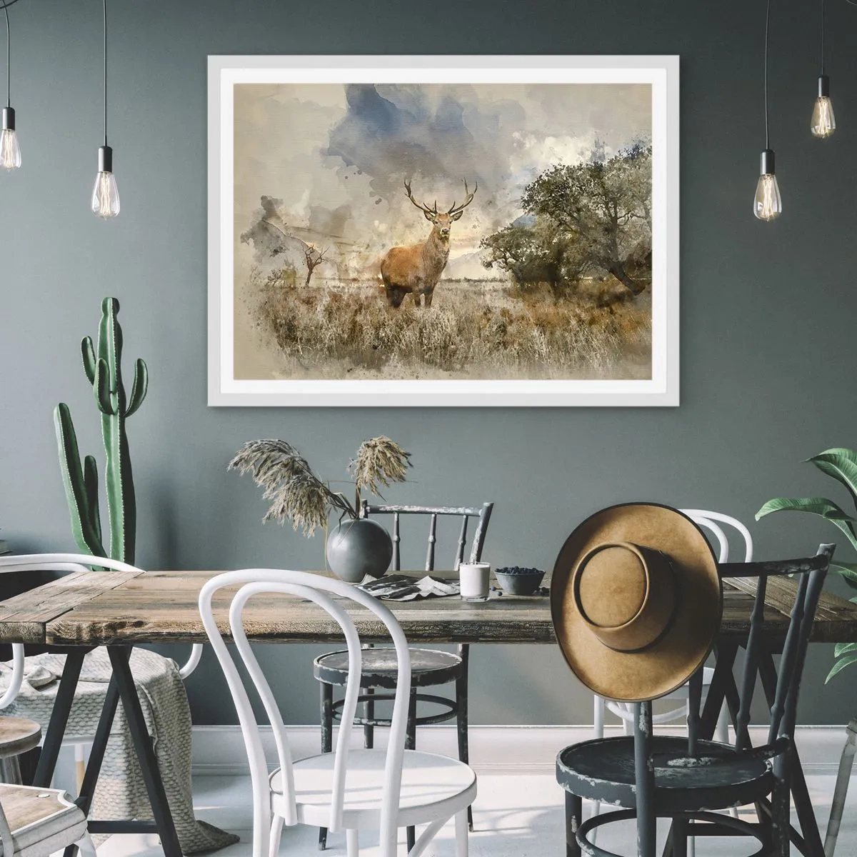 Poster in einem weißen Rahmen - Würde – Stärke – Würde - 50x40 cm