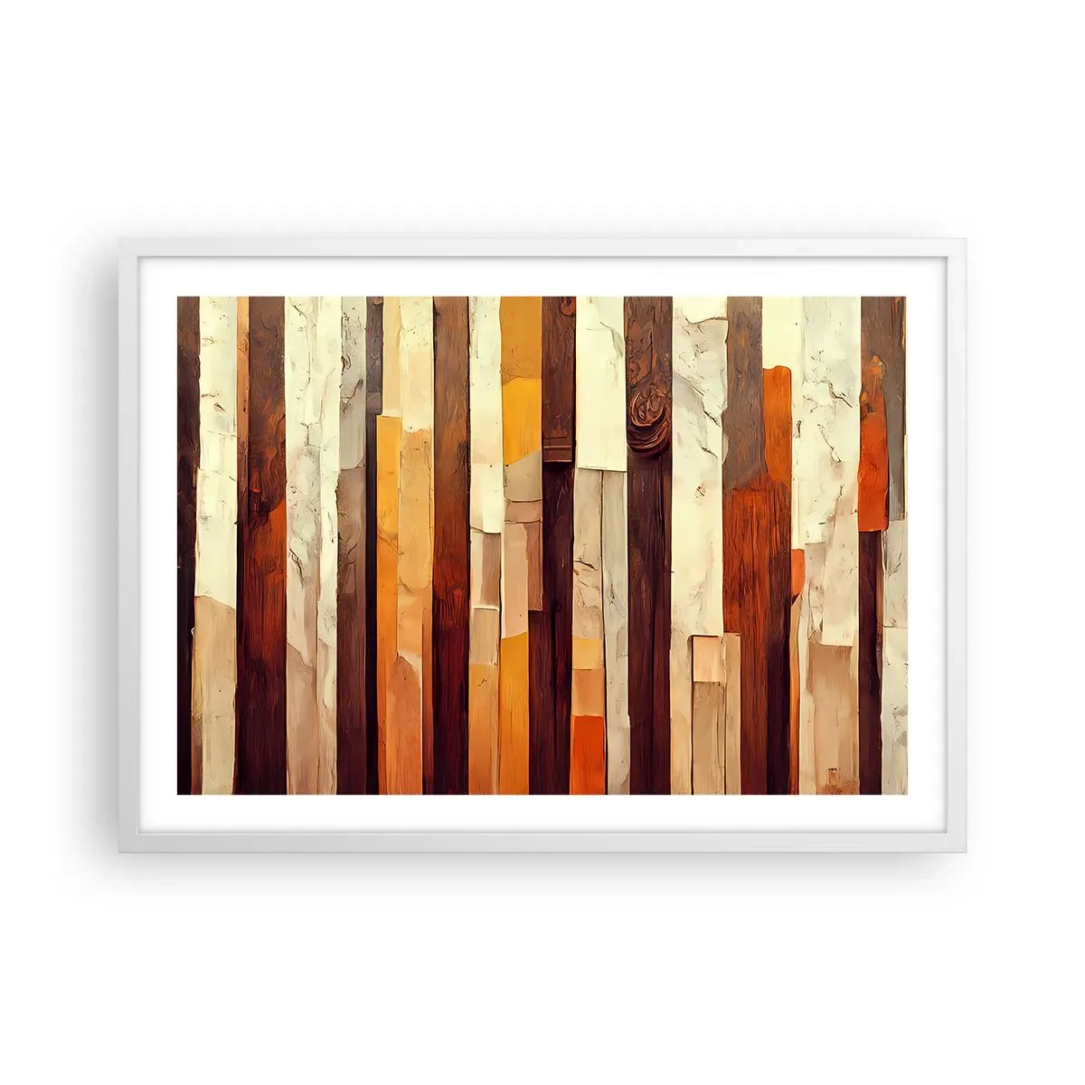 Poster in einem weißen Rahmen - Hymne der Waldbäume - 70x50 cm