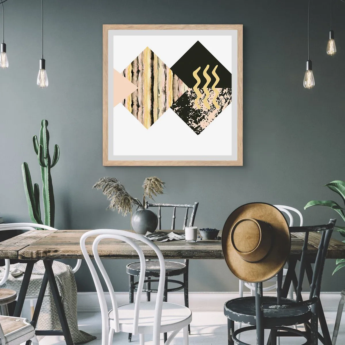 Poster in einem Rahmen aus heller Eiche - Es ist nicht so einfach - 60x60 cm