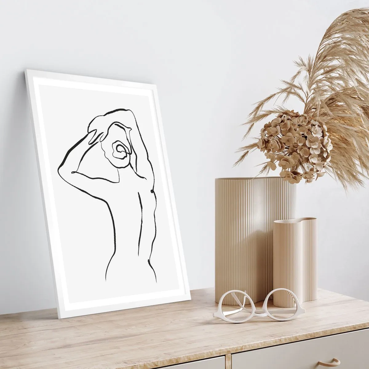 Poster in einem weißen Rahmen - Morgenakte - 70x100 cm