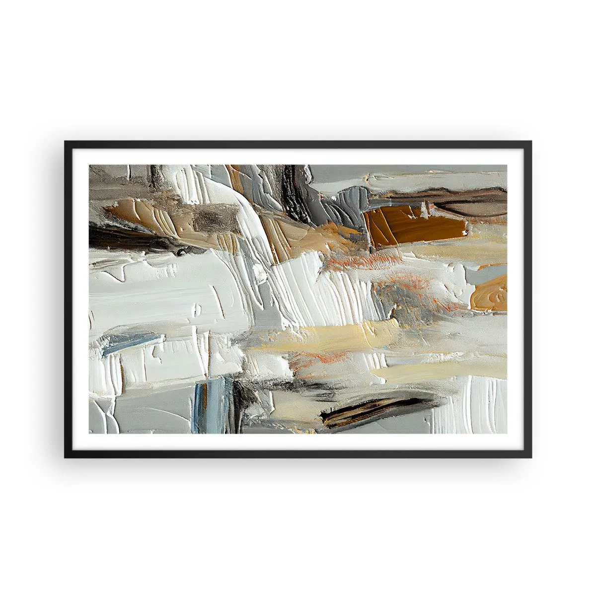 Poster in einem schwarzem Rahmen - Bunte Schichten - 91x61 cm