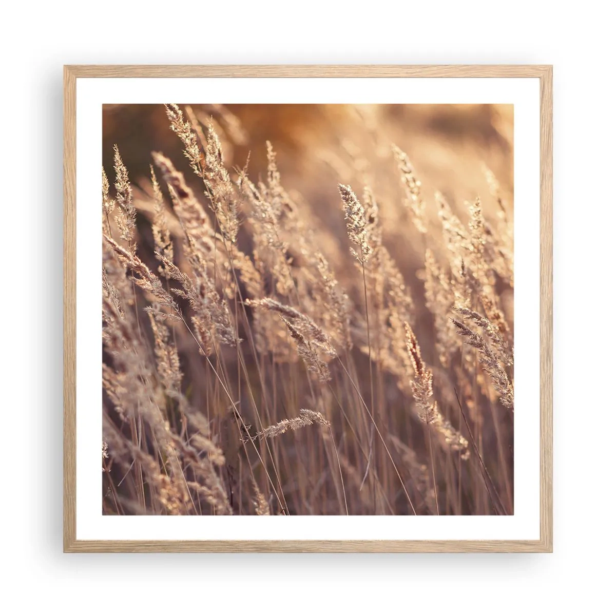 Poster in einem Rahmen aus heller Eiche - Bereit, den Herbst willkommen zu heißen - 60x60 cm