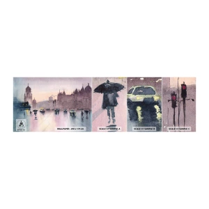 Fototapeten Muster Selbstklebend Deluxe Sticker - Im regnerischen Dunst - Stadt, Die Architektur, Monumente - 100x30 cm