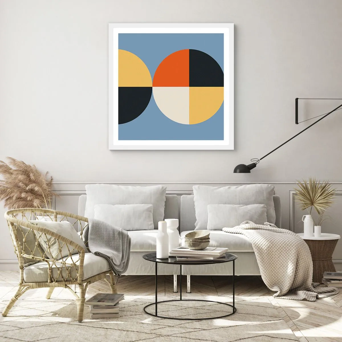 Poster in einem weißen Rahmen - Beobachte und zähle - 40x40 cm