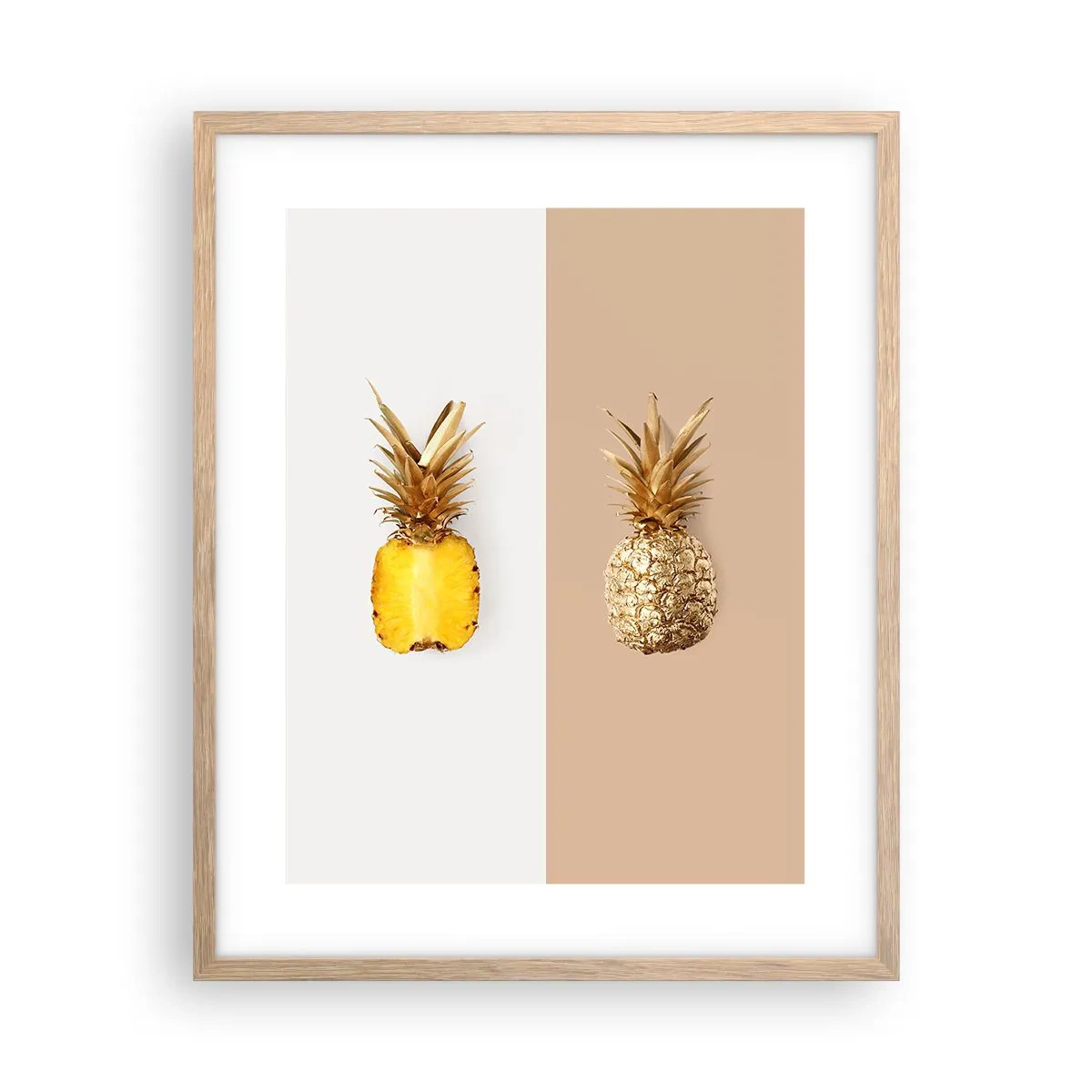 Poster in einem Rahmen aus heller Eiche - Ananas für uns - 40x50 cm