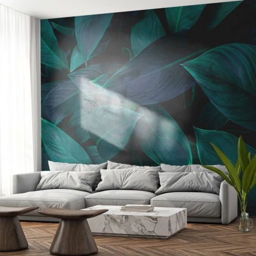 Selbstklebende Fototapete Deluxe Sticker - Grün in sich selbst - Blätter, Natur, Botanik - 500x350 cm