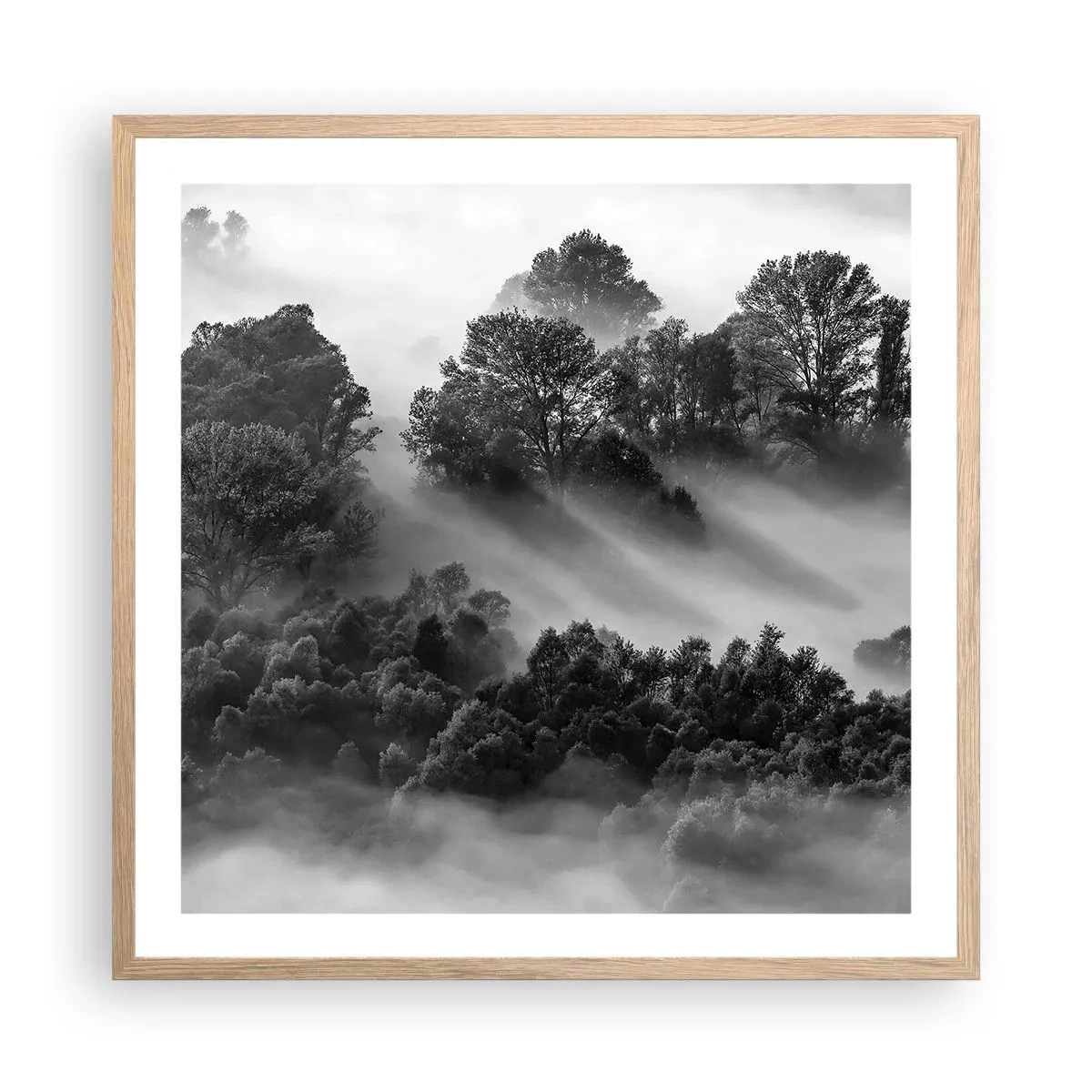 Poster in einem Rahmen aus heller Eiche - Aufstehend aus dem Schlaf - 60x60 cm