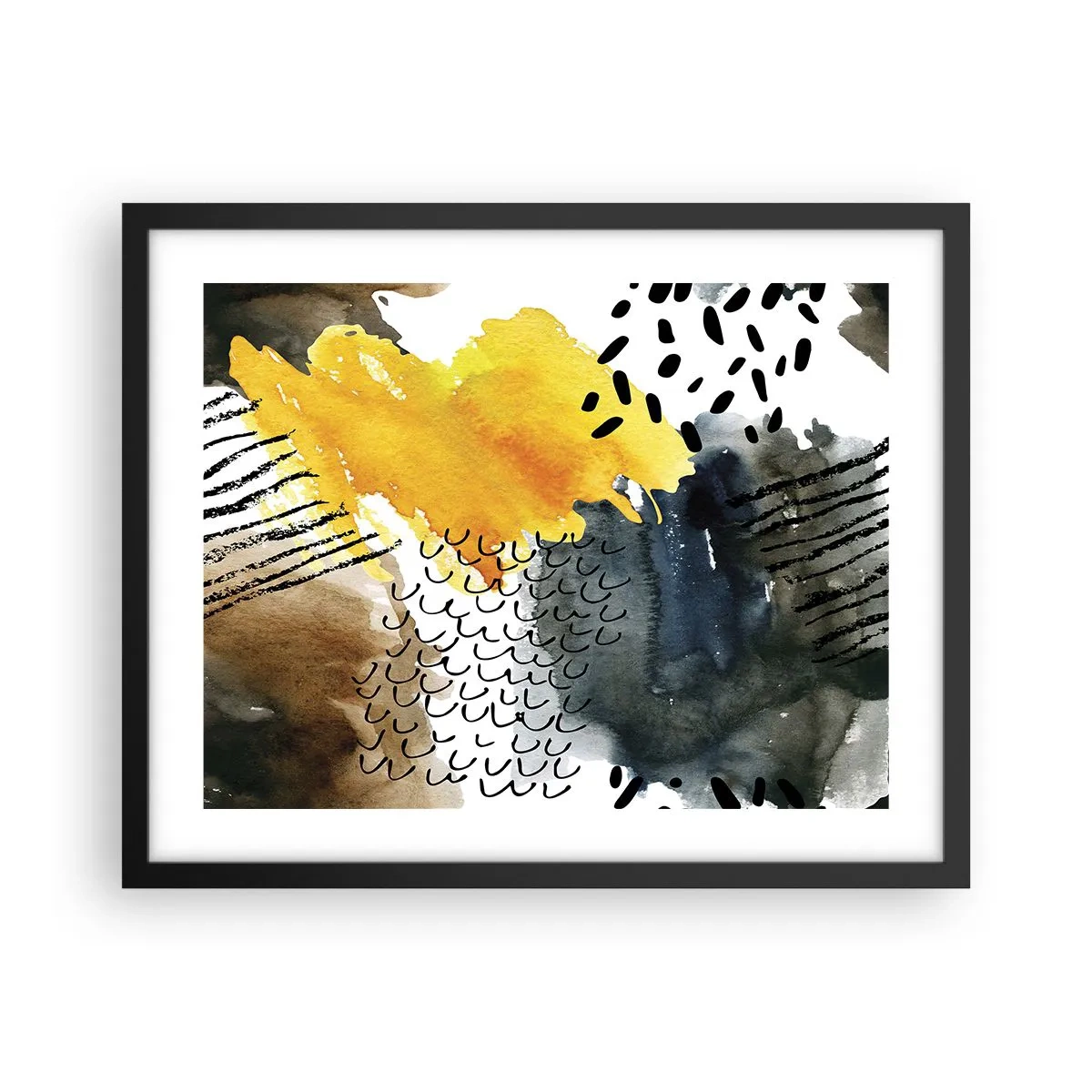 Poster in einem schwarzem Rahmen - Ein Treffen der Elemente der Natur - 50x40 cm
