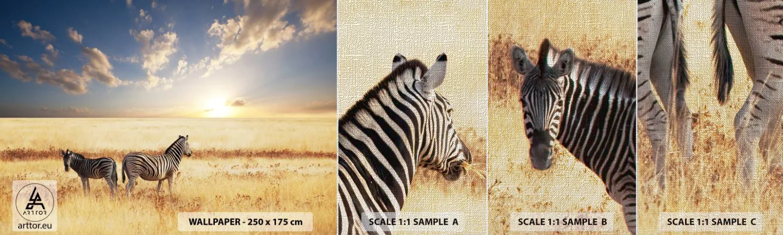 Fototapeten Muster Premium Canvas - Geh weg, sei nicht in Frieden - Tiere, Rippen, Safari - 100x30 cm