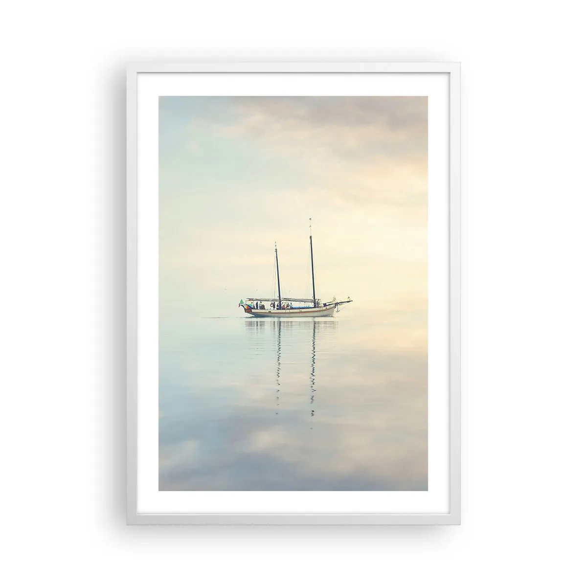 Poster in einem weißen Rahmen - Im Meer der Stille - 50x70 cm