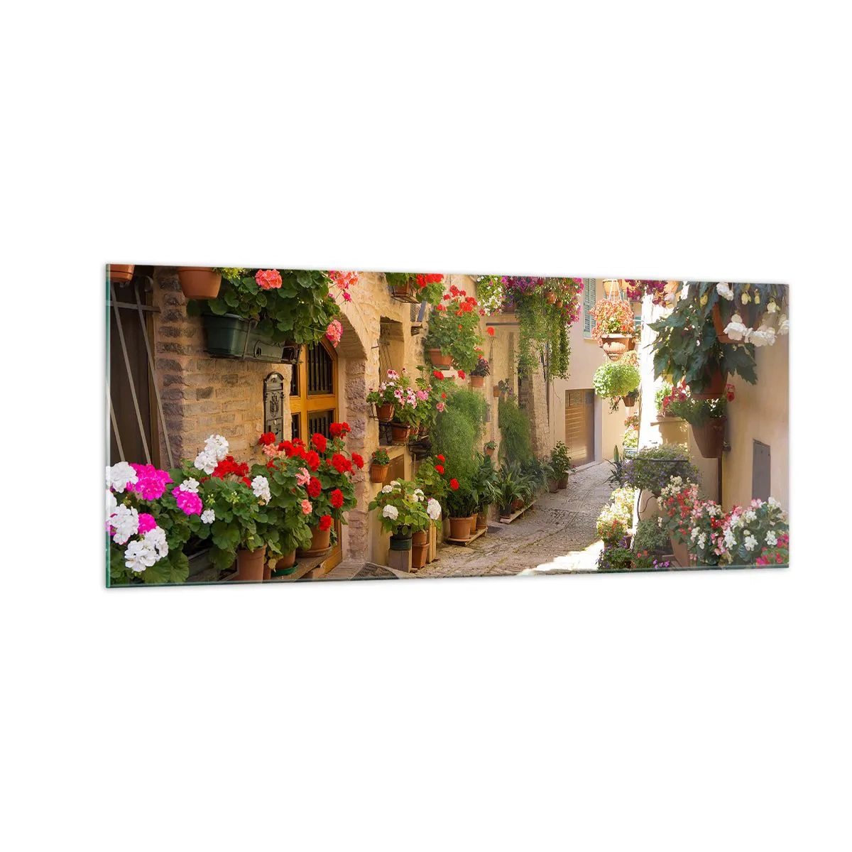 Glasbild - Bild auf glas - In der Flut Blumen - 100x40 cm