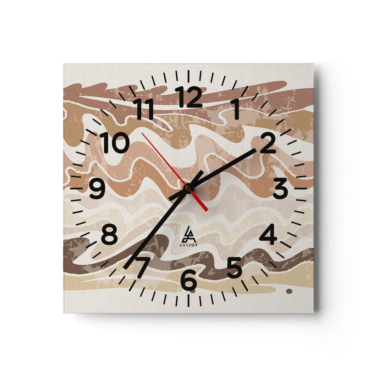 Wanduhr - Glasuhr - Gute Energie – gute Gefühle - 40x40 cm