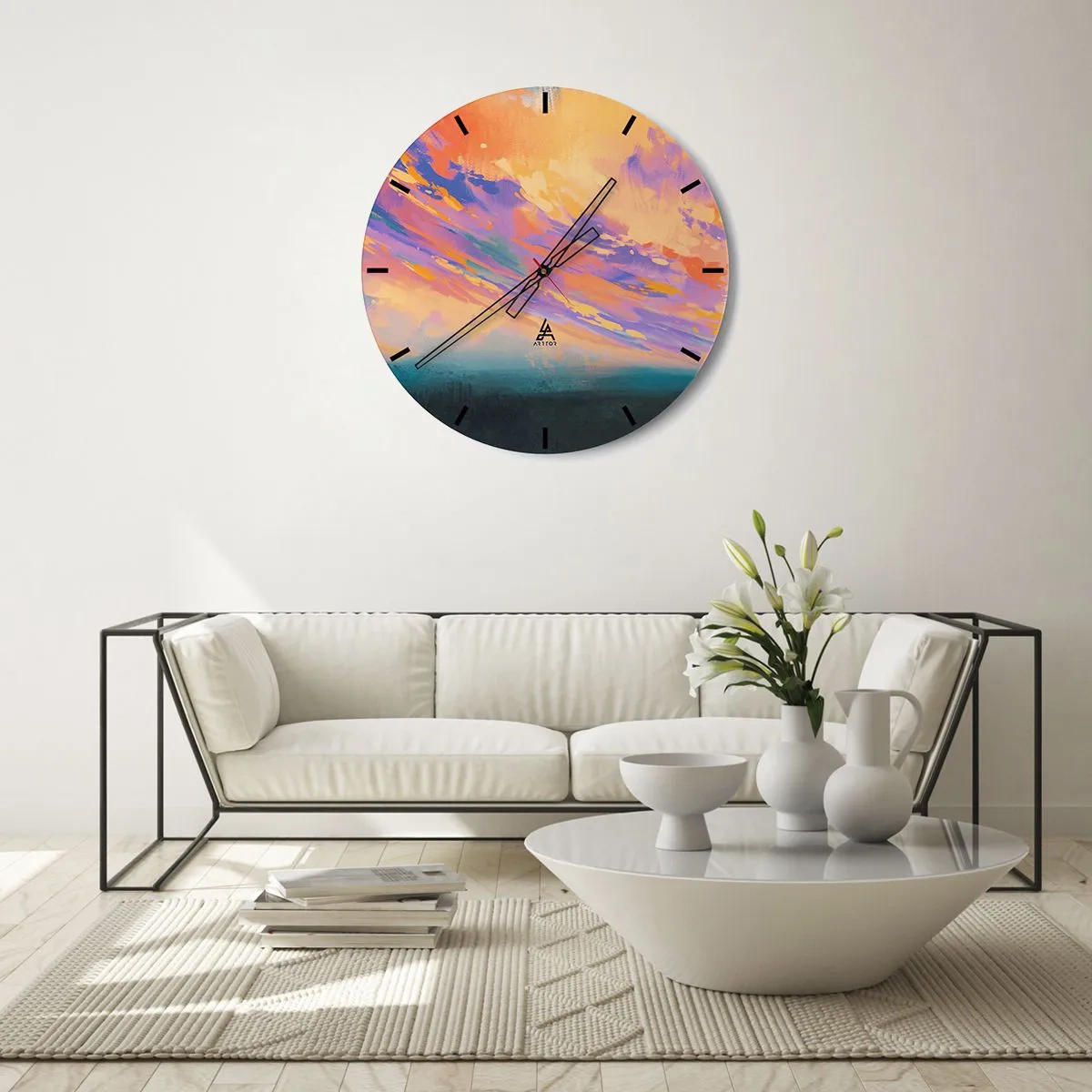 Wanduhr - Glasuhr - Die Anziehungskraft - 40x40 cm