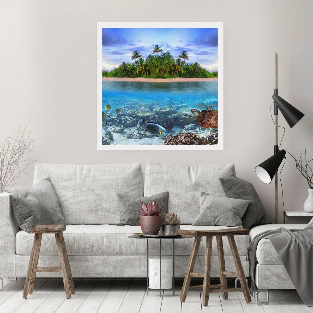 Poster - Heavenly Island lädt dich ein - 30x30 cm