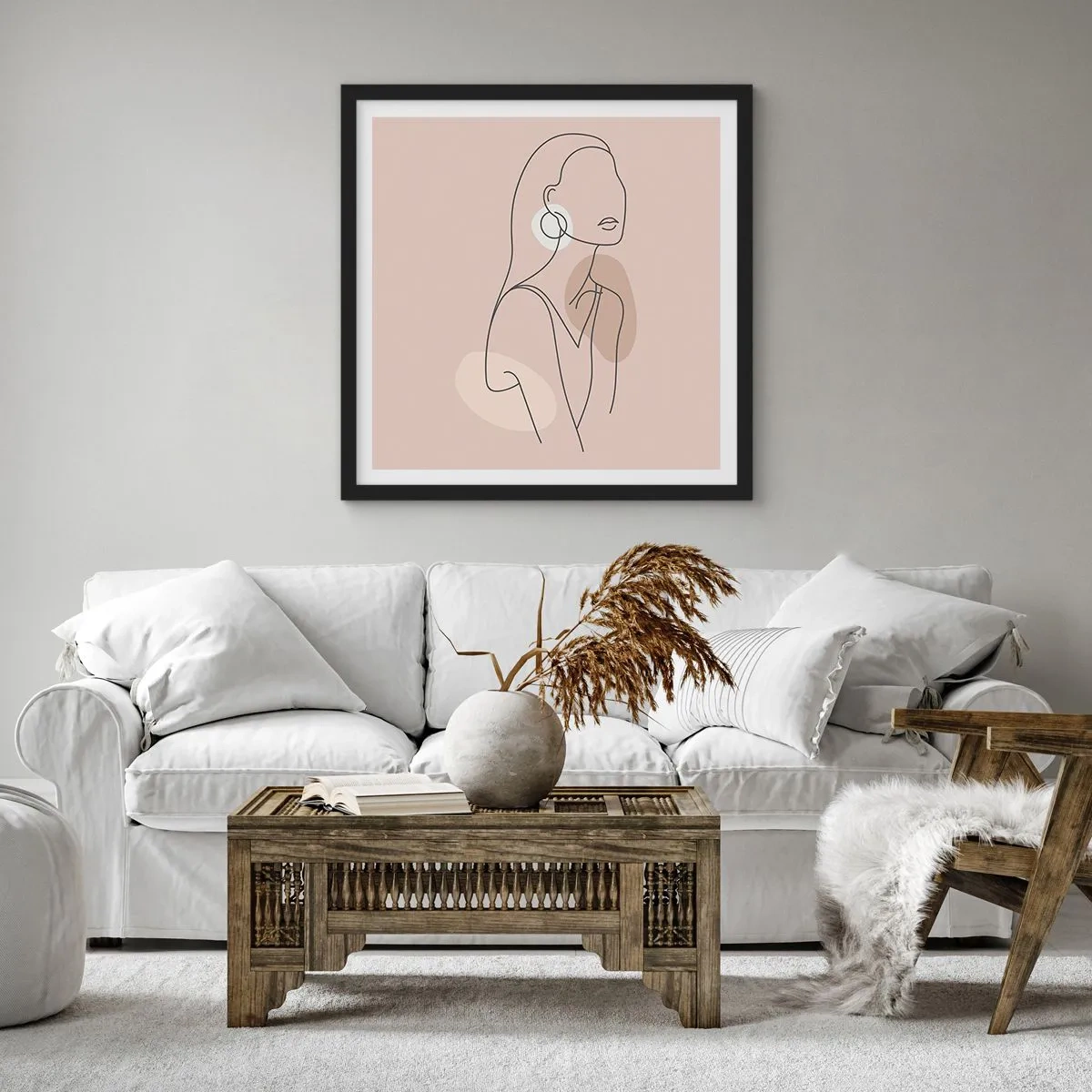 Poster in einem schwarzem Rahmen - Mädchenhafte Ikone - 60x60 cm