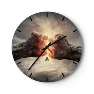 Wanduhr - Glasuhr - Steh auf für einen Kampf - 40x40 cm