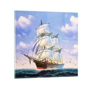 Glasbild - Bild auf glas - Mit Stolz mit dem Wind - 50x50 cm