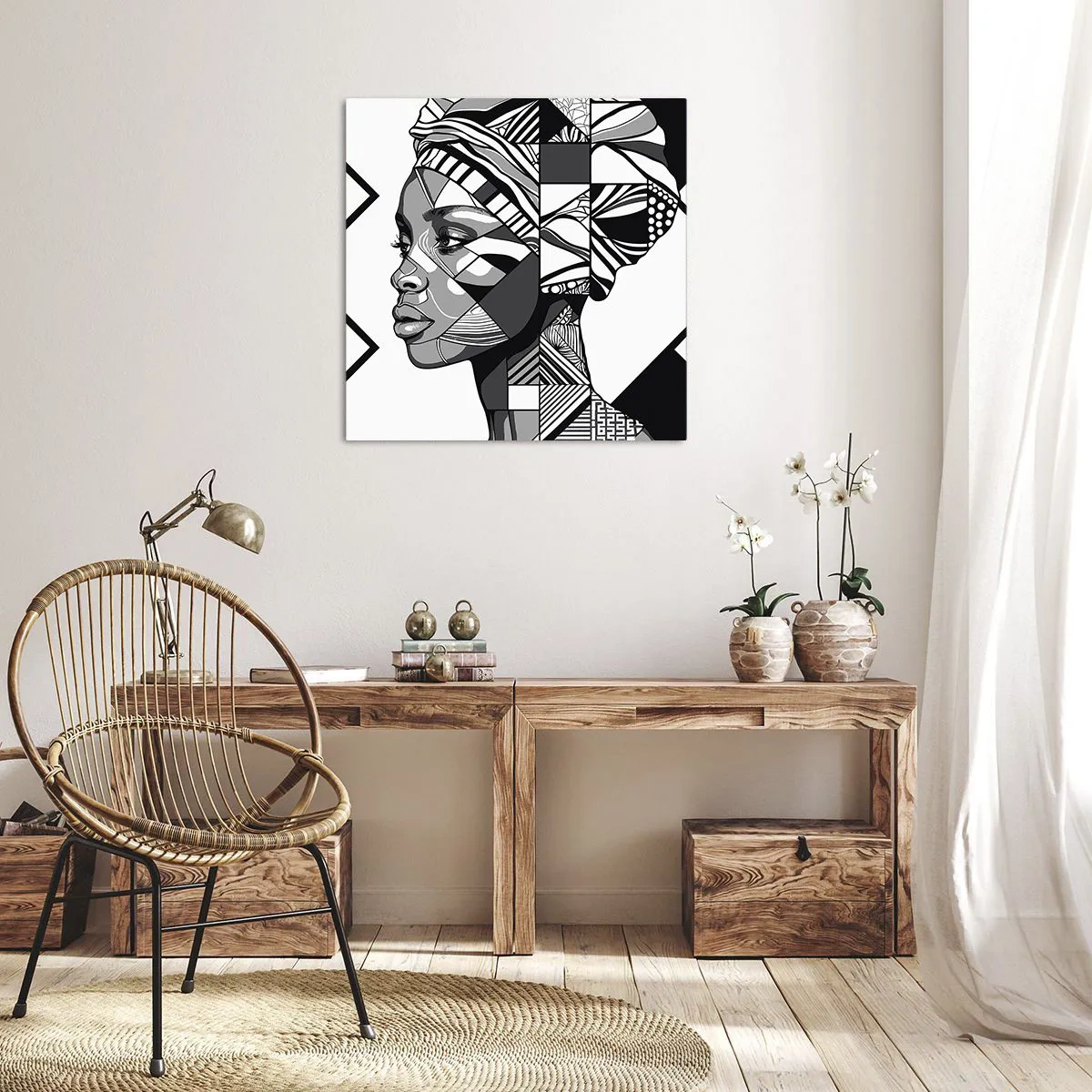 Bild auf Leinwand - Leinwandbild - Ethnisches Porträt - 70x70 cm