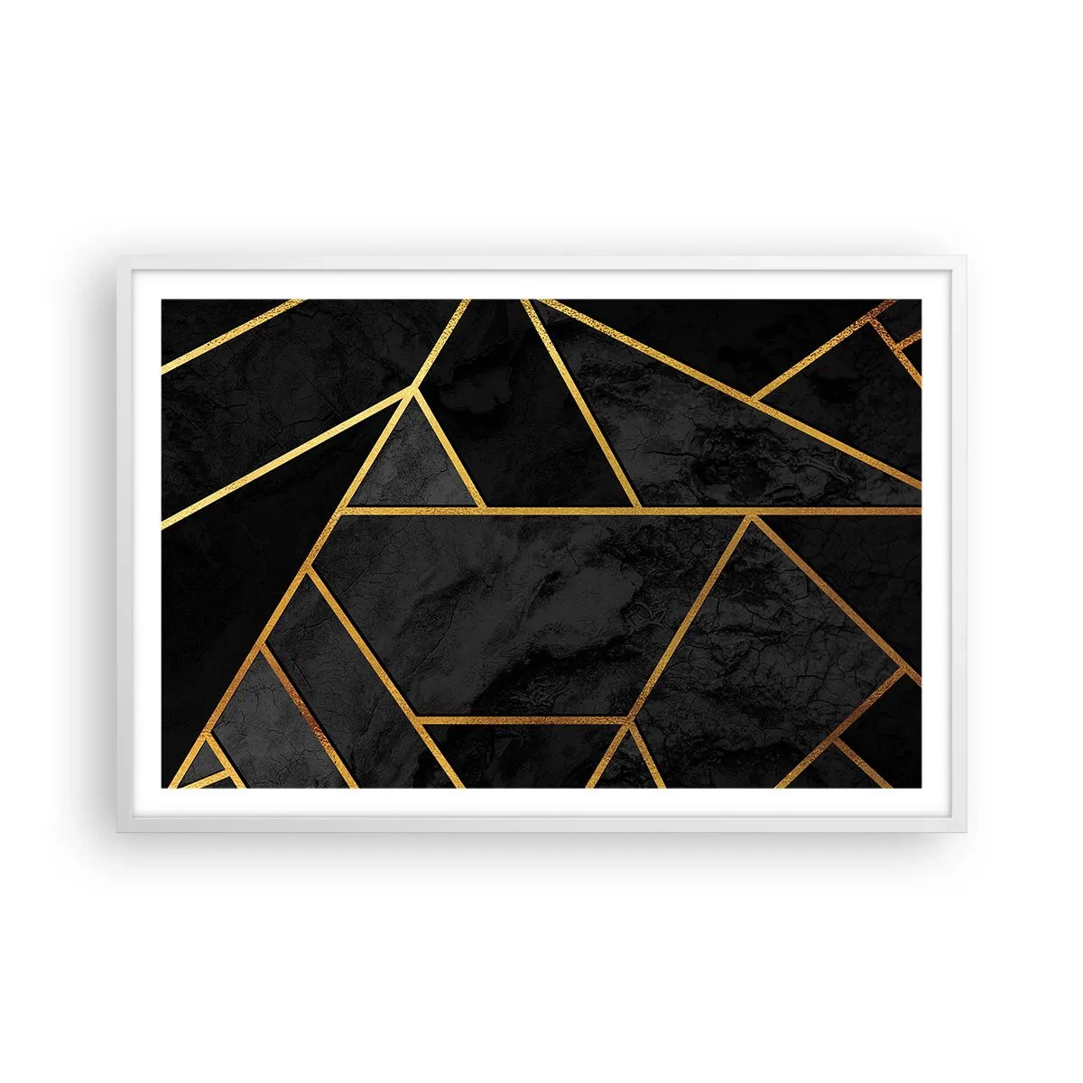 Poster in einem weißen Rahmen - Dunkelheit und Glanz - 91x61 cm